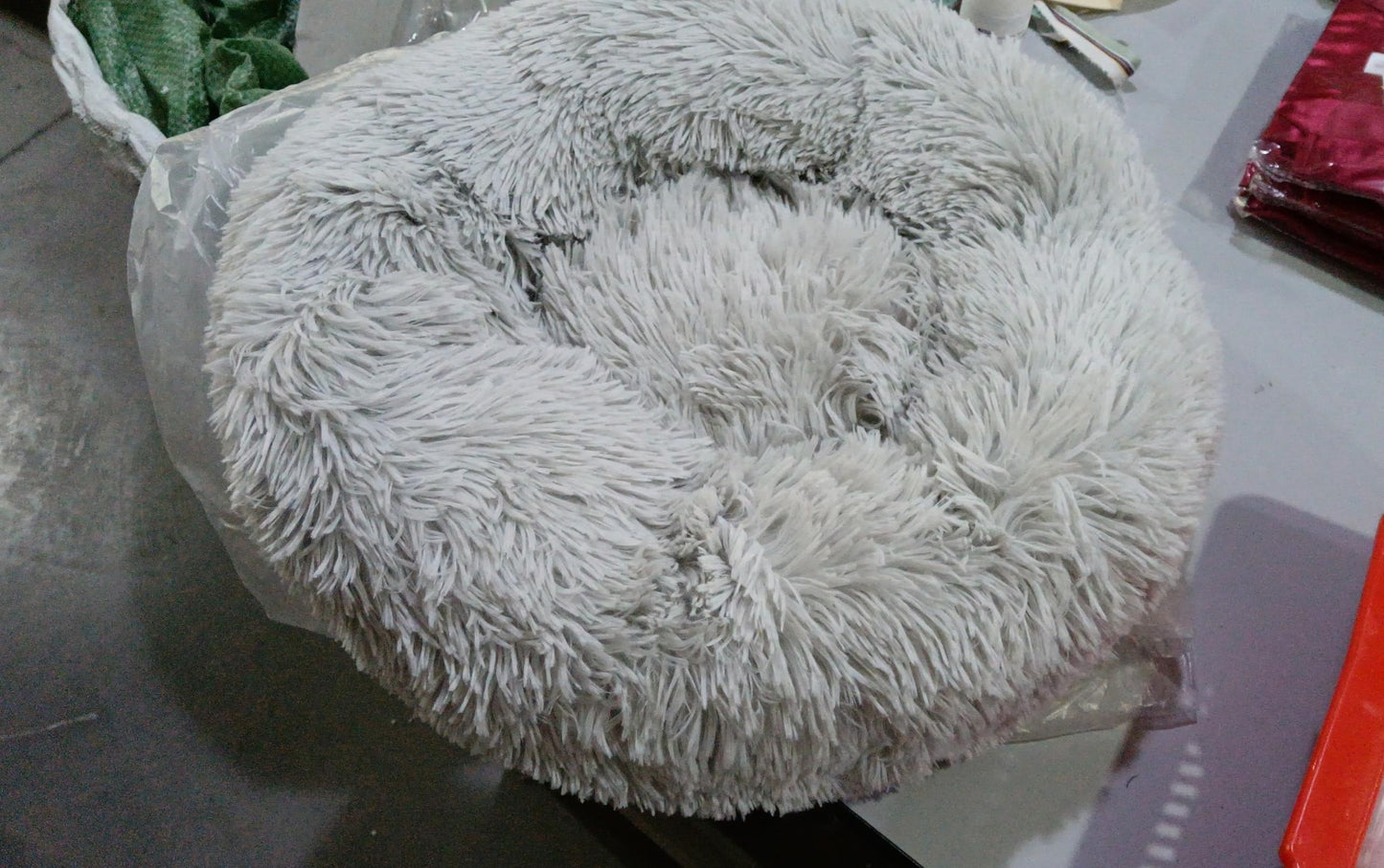 Pluche ronde hondenmand voor kleine honden - kalmerende, zelfverwarmende nestmat voor huisdieren