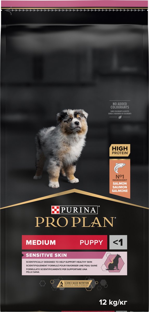 PURINA® PRO PLAN® Sensitive Skin Medium Puppy - Hondenvoer - Zalm - 12 kg