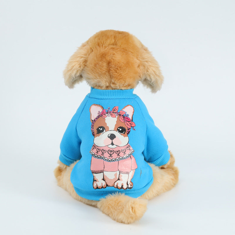 Tweebenige hoodie van polyester voor honden