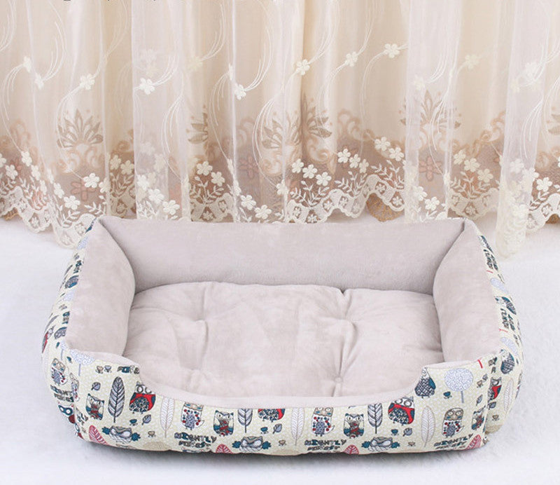 Teddy cat litter bed featuring soft PP cotton, stylish design with colorful patterns, ideal for cats and small dogs.