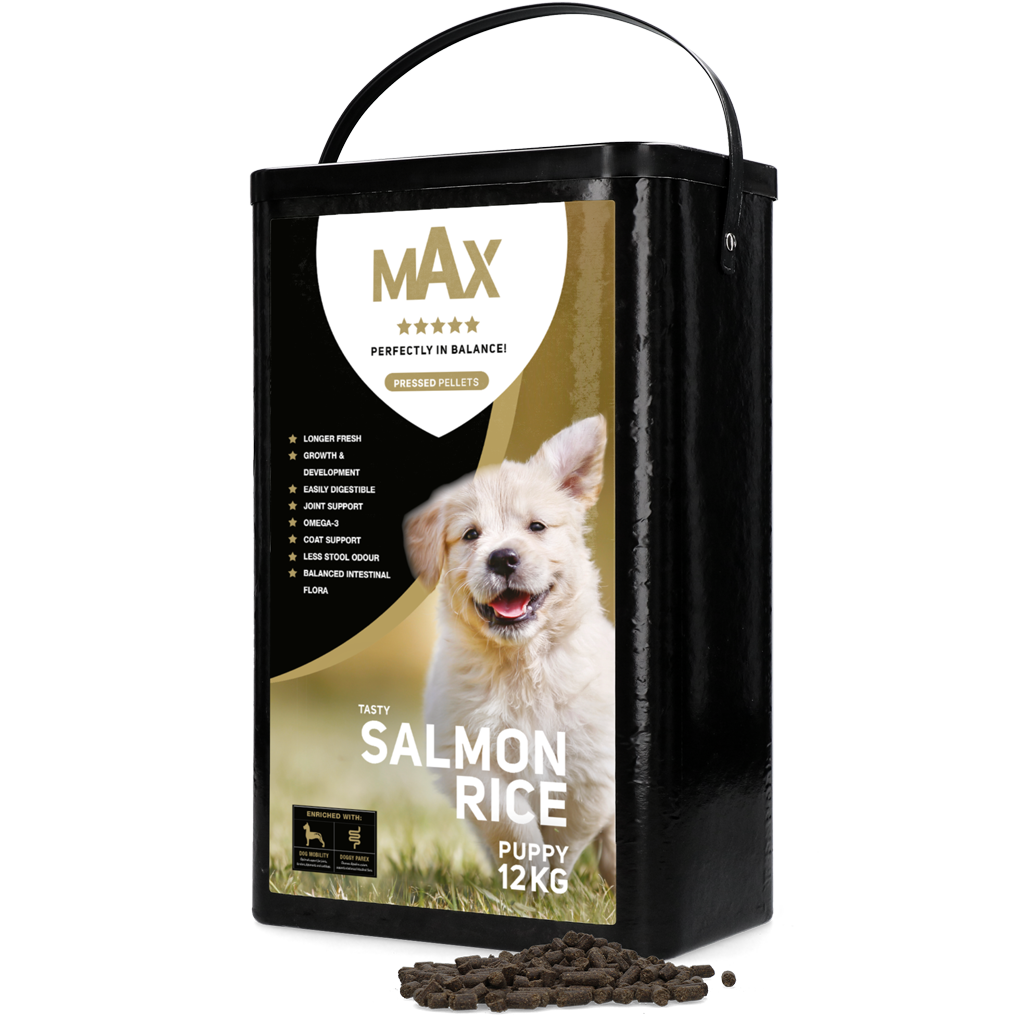 Max Puppy Geperste Brokken Zalm & Rijst 12kg