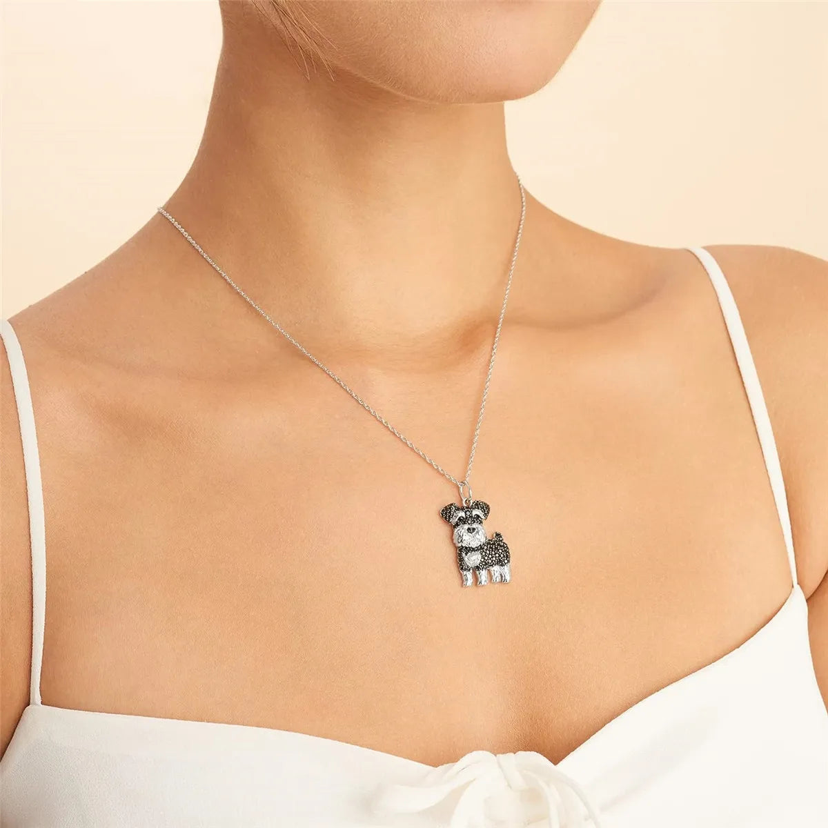 Schnauzer Hondenhanger Ketting - Elegant Puppy Sieraden Cadeau