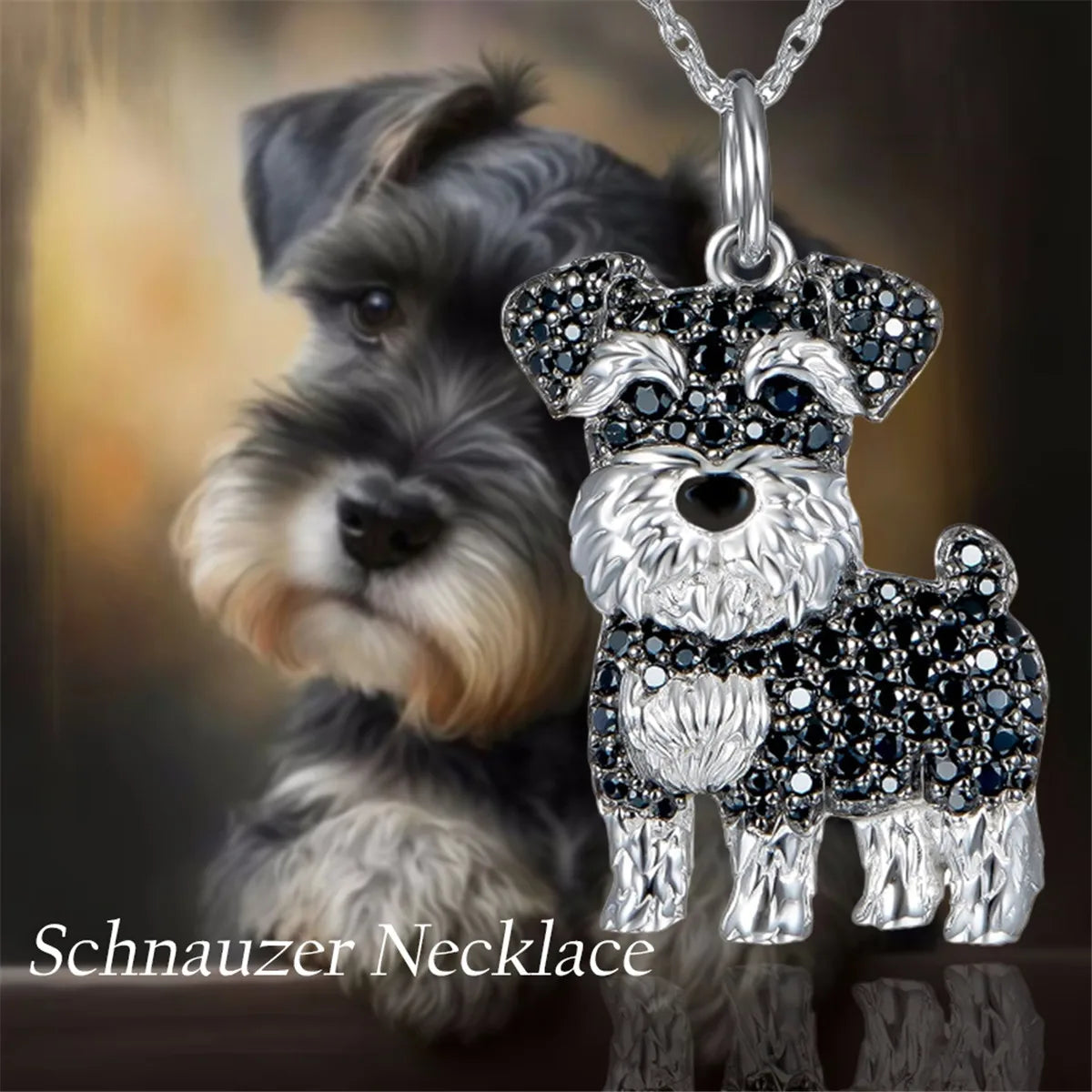 Schnauzer Hondenhanger Ketting - Elegant Puppy Sieraden Cadeau