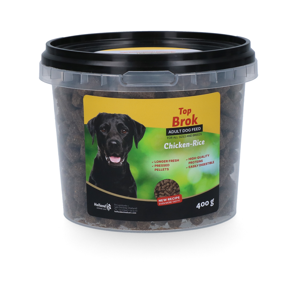 Topbrok Hond Geperste Brokken Kip & Rijst 400 g