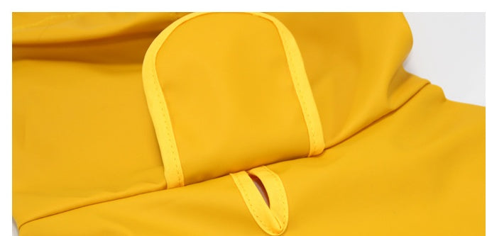 Hondenregenjas met transparante rand, poncho en buikband