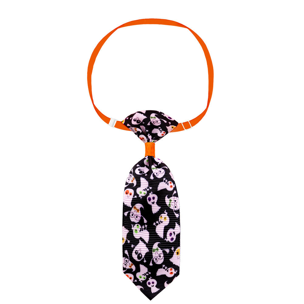 De nieuwe Wonderland Pet Halloween-serie met Halloween-schedel en stropdas