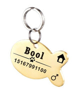 Gepersonaliseerde honden-ID-tag van roestvrij staal voor huisdieren