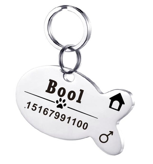 Gepersonaliseerde honden-ID-tag van roestvrij staal voor huisdieren