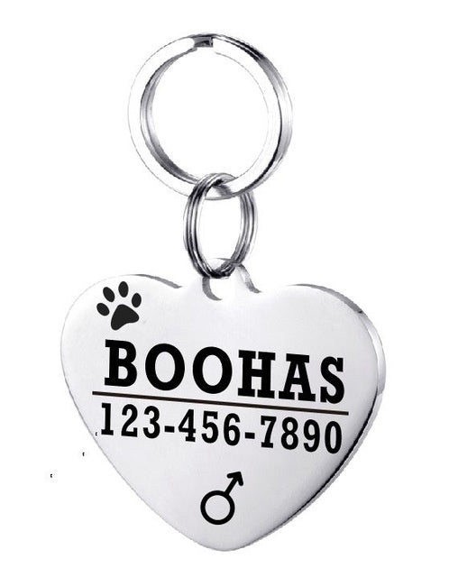 Gepersonaliseerde honden-ID-tag van roestvrij staal voor huisdieren