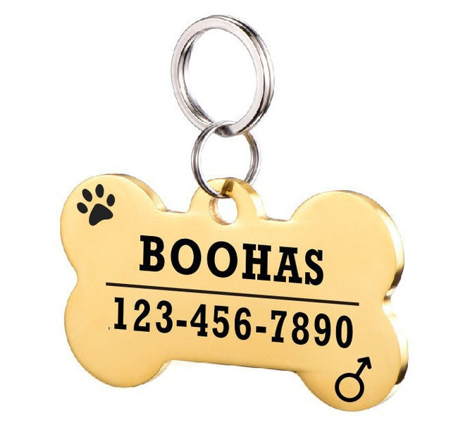 Gepersonaliseerde honden-ID-tag van roestvrij staal voor huisdieren