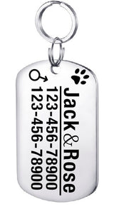 Gepersonaliseerde honden-ID-tag van roestvrij staal voor huisdieren