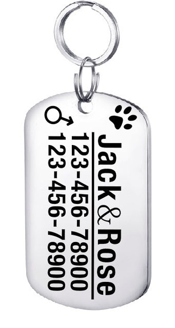 Gepersonaliseerde honden-ID-tag van roestvrij staal voor huisdieren