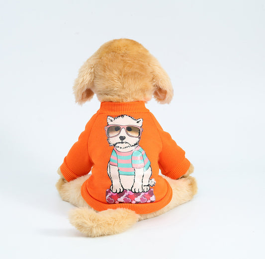 Tweebenige hoodie van polyester voor honden