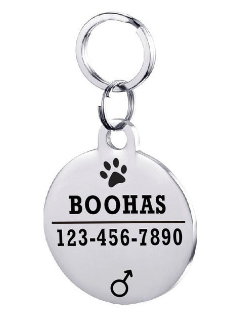 Gepersonaliseerde honden-ID-tag van roestvrij staal voor huisdieren