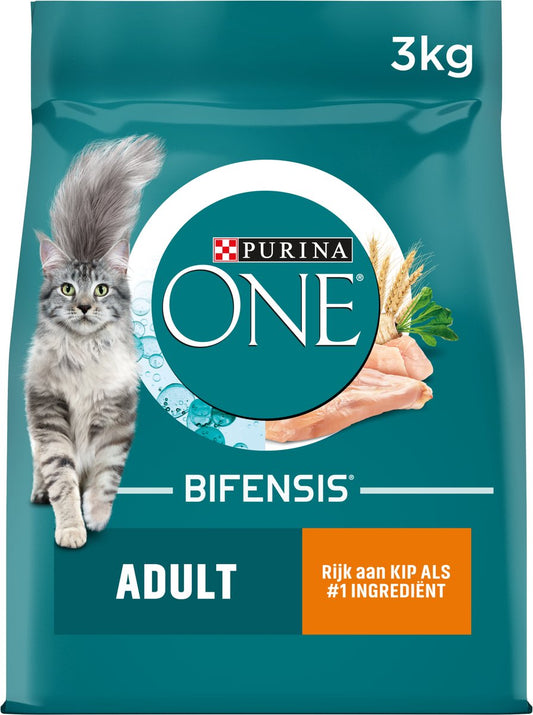 Purina ONE Adult - Kattenvoer Droogvoer - Kip & Volkoren Granen - 3 kg