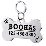 Gepersonaliseerde honden-ID-tag van roestvrij staal voor huisdieren