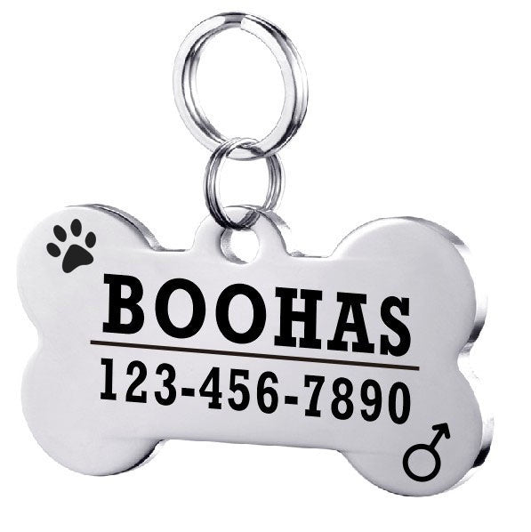 Gepersonaliseerde honden-ID-tag van roestvrij staal voor huisdieren