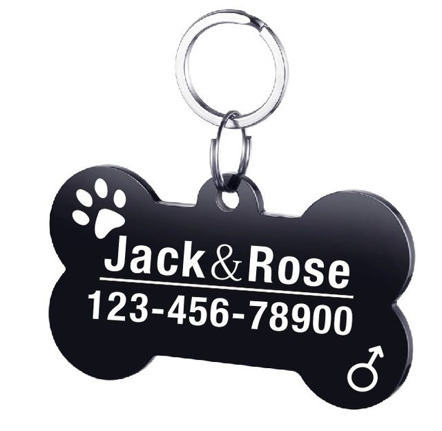 Gepersonaliseerde honden-ID-tag van roestvrij staal voor huisdieren