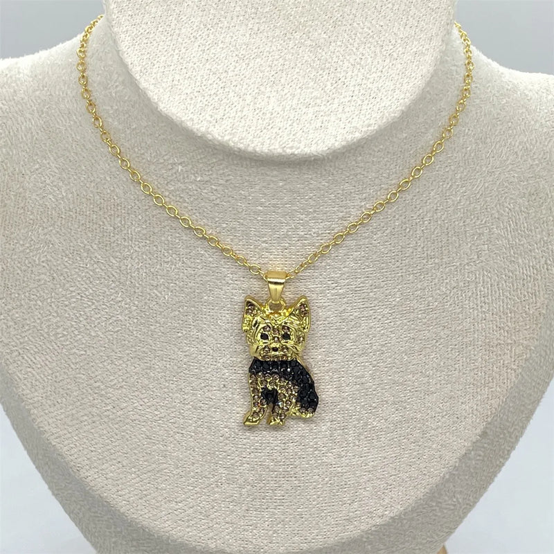 Yorkshire Puppy Pendant Necklace - Elegant Jewelry for Dog Lovers