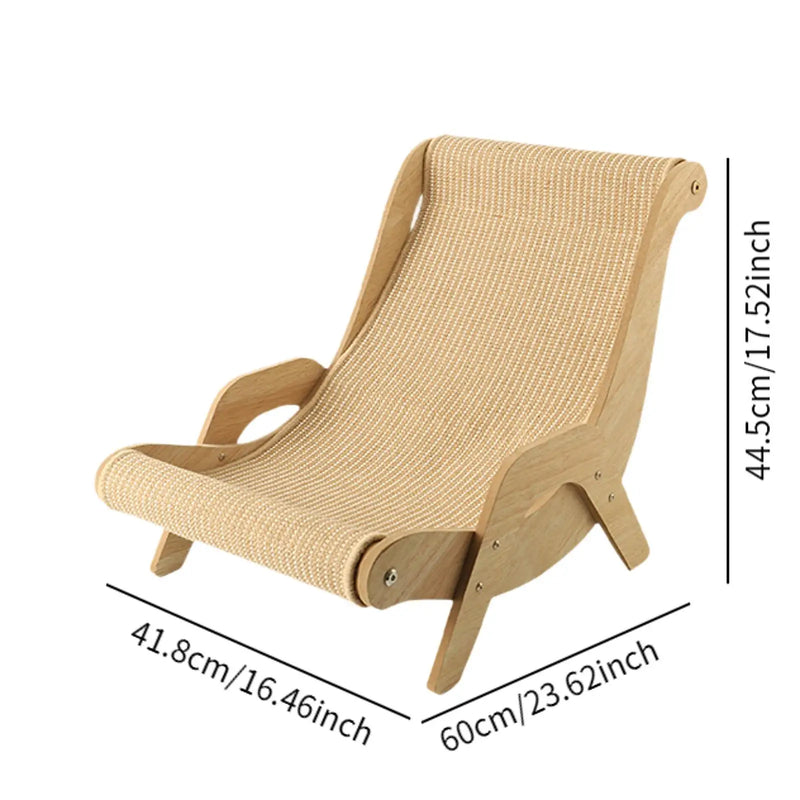 Cozy Elevated Lounge Chair with Scratching Pad - for Cats/Dogs