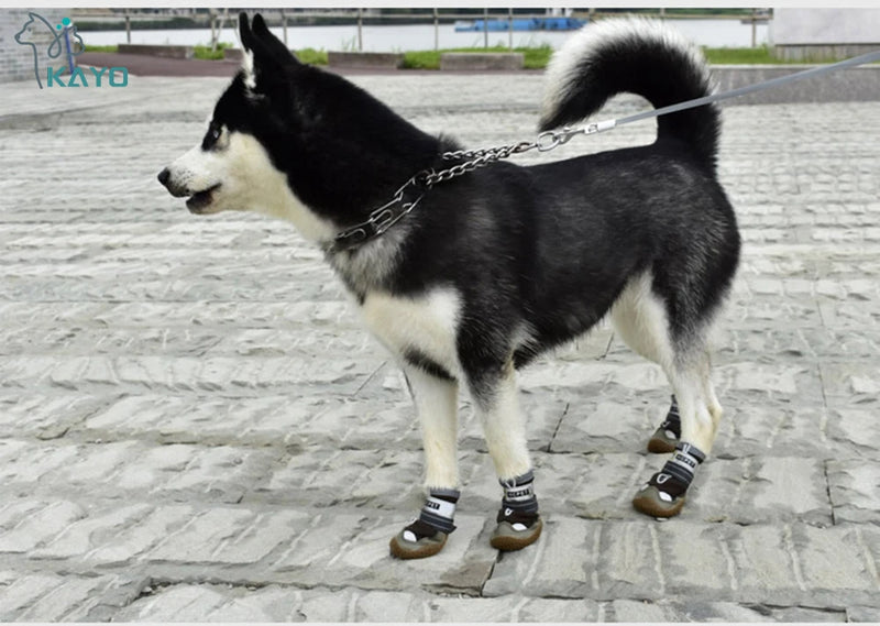 Reflective Waterproof Dog Boots Set, Anti-Slip Footwear