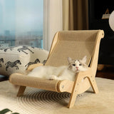 Cozy Elevated Lounge Chair with Scratching Pad - for Cats/Dogs