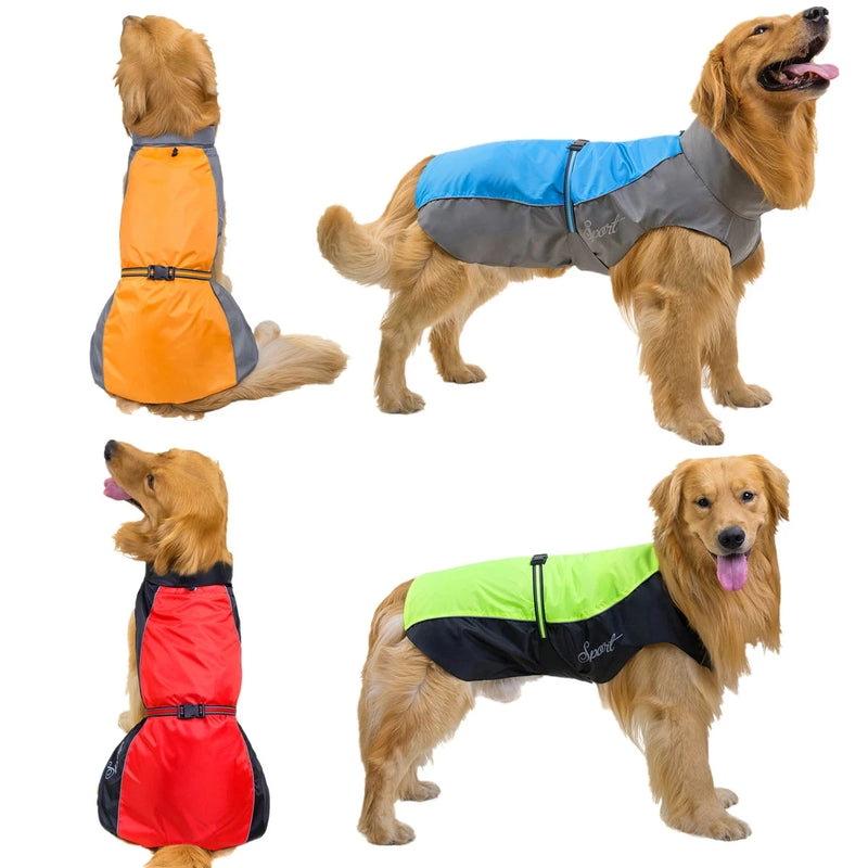 Stylish Waterproof Raincoat for Large Dogs