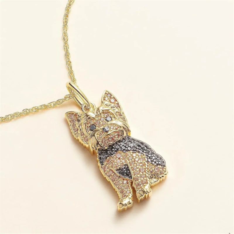 Yorkshire Puppy Pendant Necklace - Elegant Jewelry for Dog Lovers