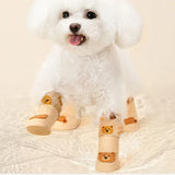 Pet Silicone Bear Rain Shoes Set - Anti Slip Waterproof Booties