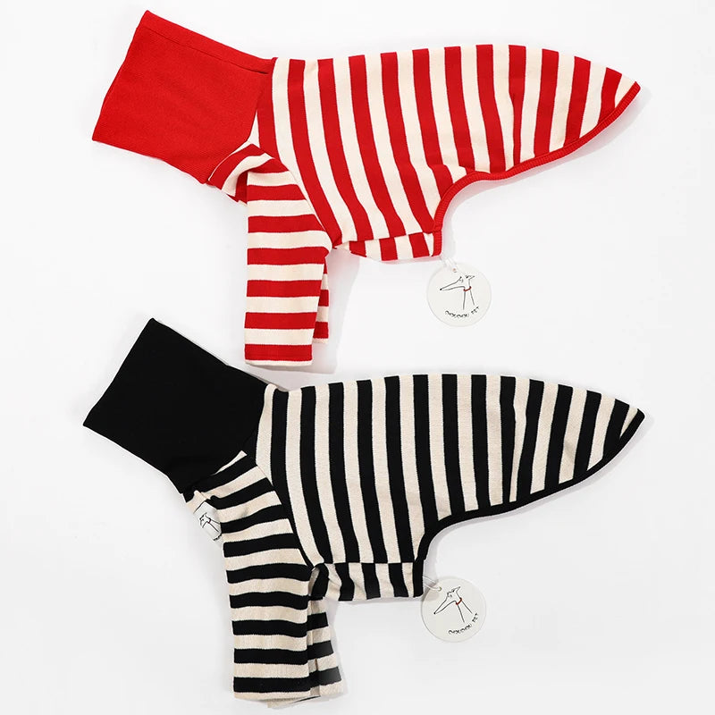 Pet Black White Striped Clothing New Italian Greyhound