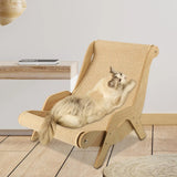 Cozy Elevated Lounge Chair with Scratching Pad - for Cats/Dogs