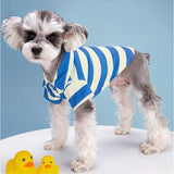 Summer Striped Polo Shirt for Dogs and Cats