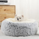 Plush Fluffy Dog Bed - Cozy Washable Sofa