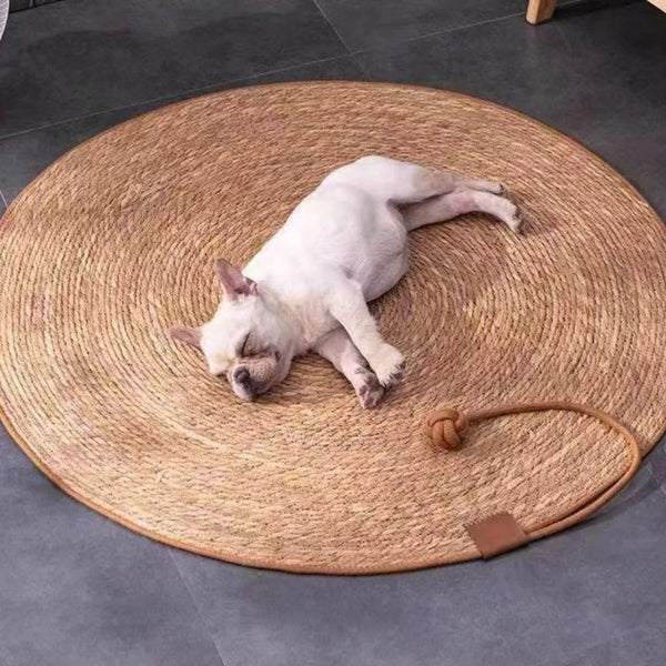 Round Hand Woven Cat Scratcher Rattan Mat