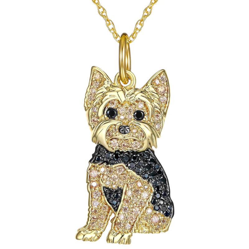 Yorkshire Puppy Pendant Necklace - Elegant Jewelry for Dog Lovers