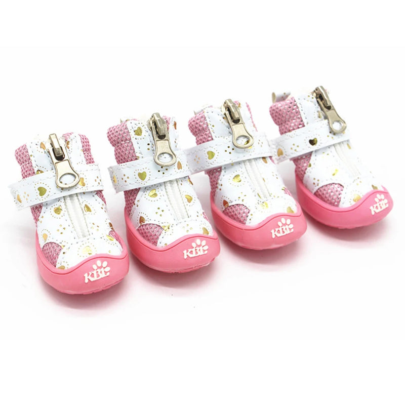 Small Dog Booties 4PCS Cute Breathable Shoes