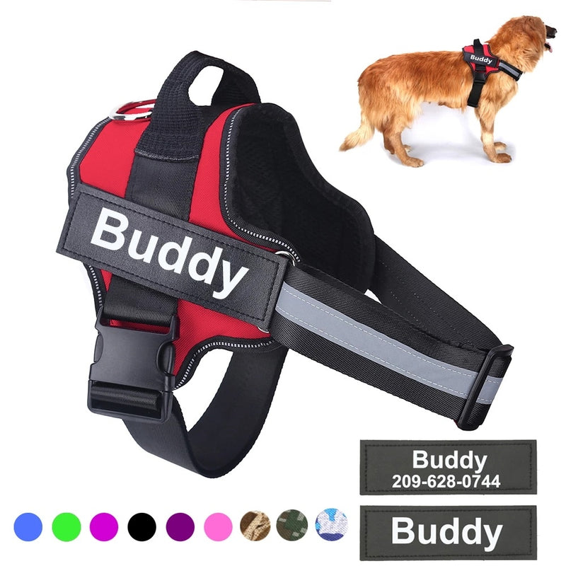 Personalized Dog Harness Reflective Breathable Adjustable