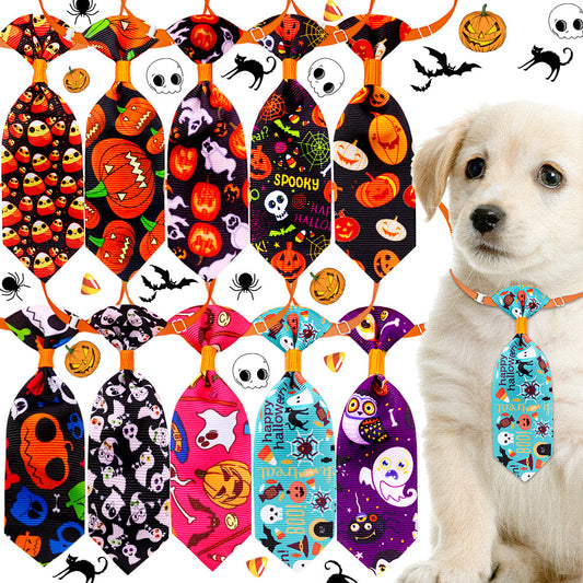 De nieuwe Wonderland Pet Halloween-serie met Halloween-schedel en stropdas
