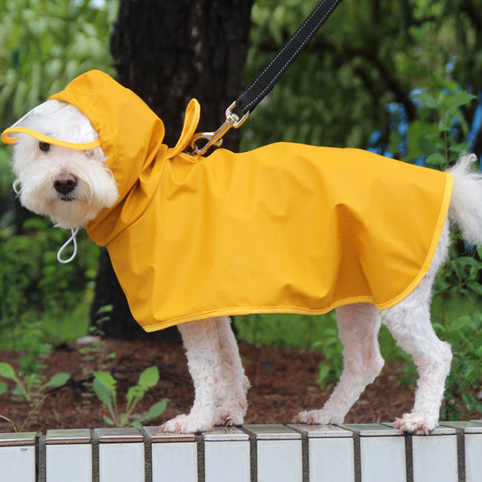 Hondenregenjas met transparante rand, poncho en buikband